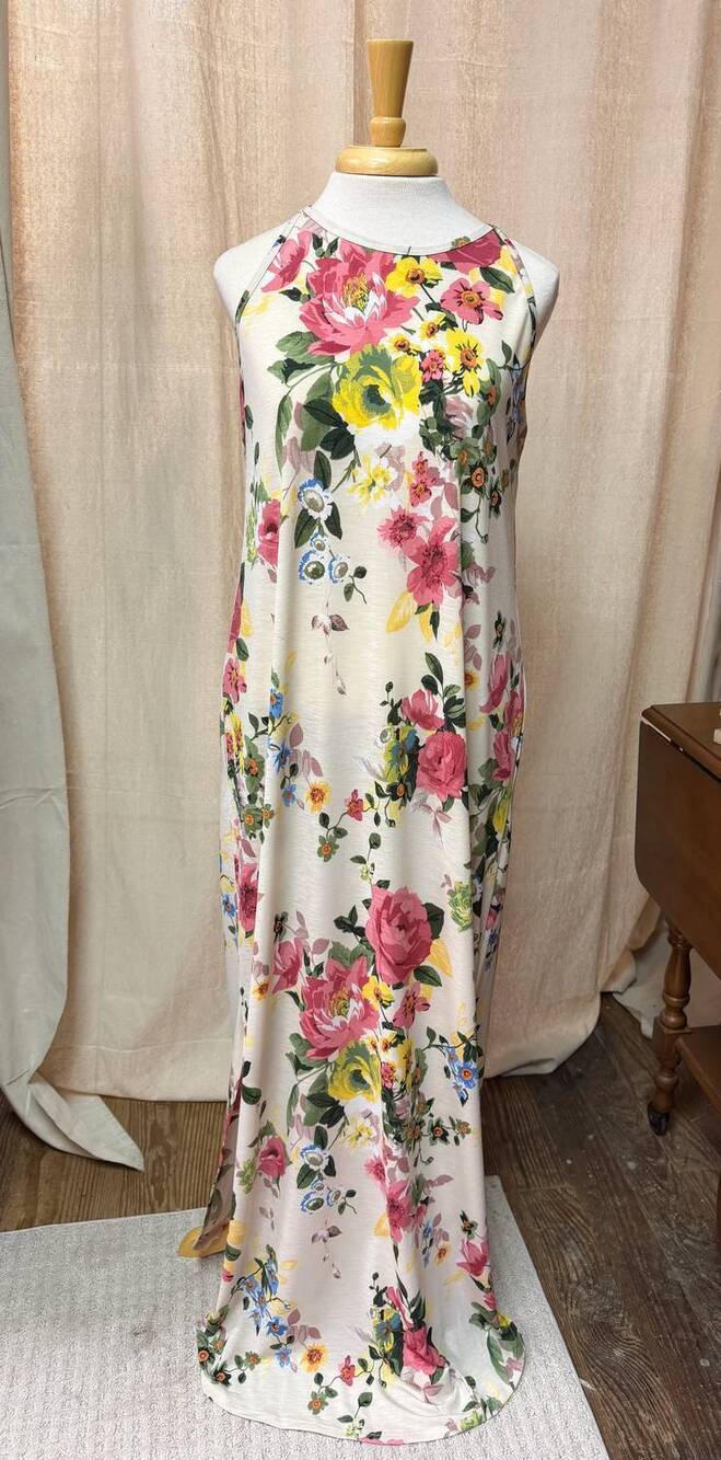 NEW EMERALD COLLECTION floral maxi dress in white